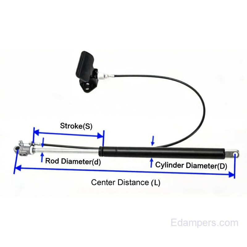 Customade made lockable gas strut for replacement